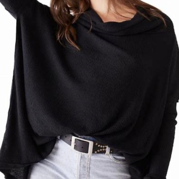 NWT Free People Juicy mock neck split back - Picture 2 of 12